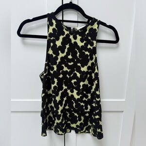 A.L.C. Black and Yellow Silk Tank Top